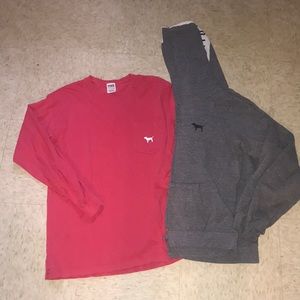 VS Pink jacket and long sleeve shirt